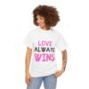 Love Always Wins Unisex Heavy Cotton Tee - Celebrate Love and Positivity