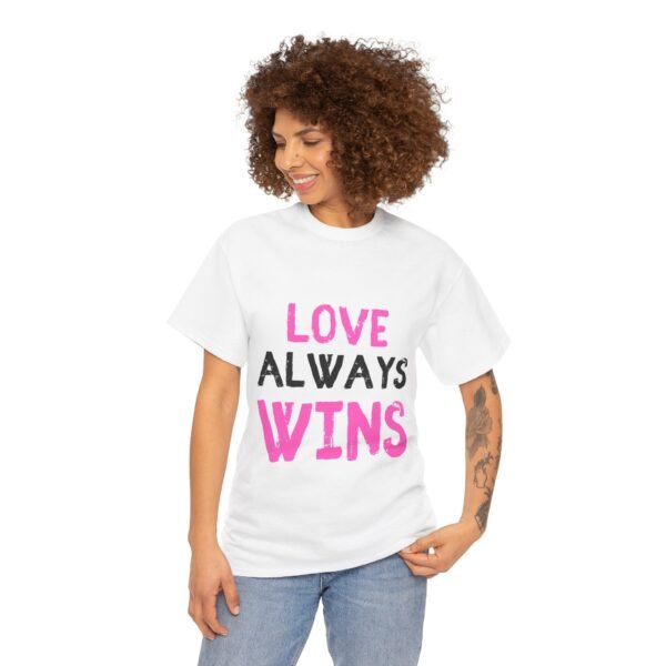 Love Always Wins Unisex Heavy Cotton Tee - Celebrate Love and Positivity