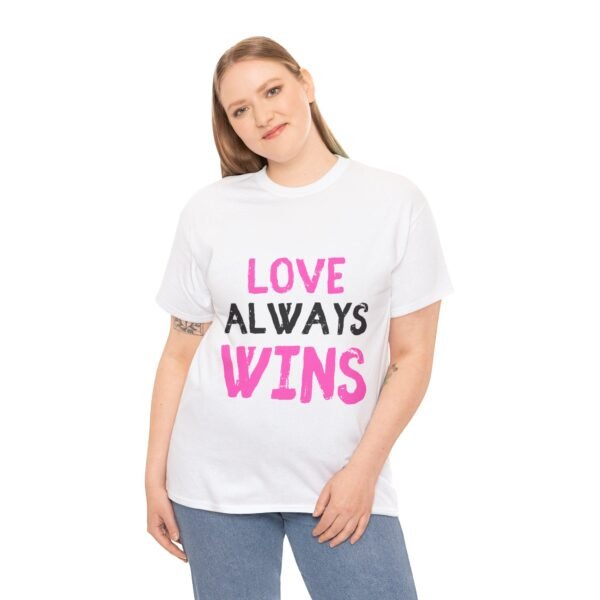 Love Always Wins Unisex Heavy Cotton Tee - Celebrate Love and Positivity