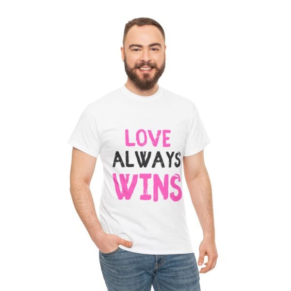 Love Always Wins Unisex Heavy Cotton Tee - Celebrate Love and Positivity